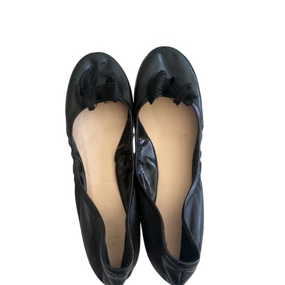 COLE HAAN Grand Os Black Leather Bow Ballet Flats Size 9 - Picture 5 of 10